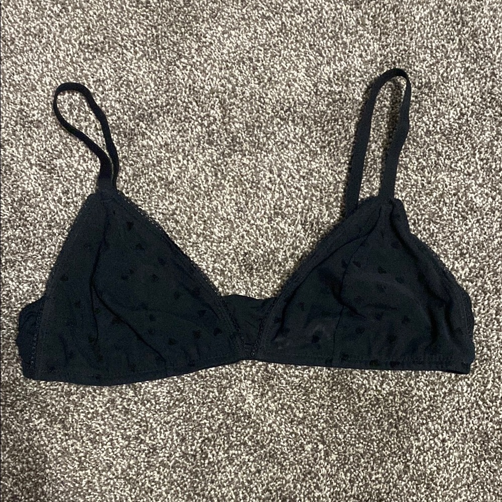 Colsie Velvet Heart Mesh Triangle Bralette